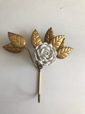 DEKO UNIKAT KUNSTWERK METALL WEISS BLUME WANDHÄNGER HAKEN TÜRHÄNGER NR:41