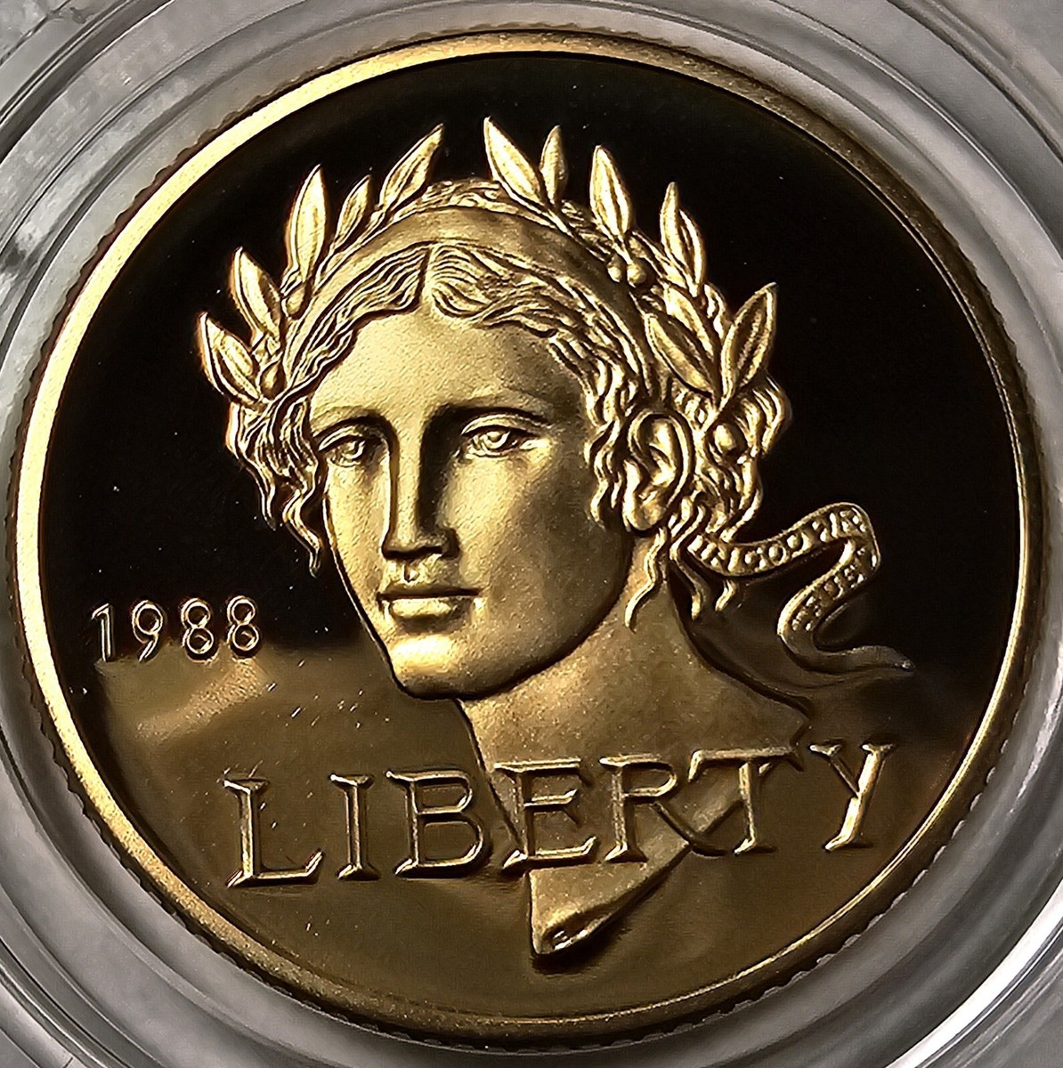 1988 W Liberty Seoul Olympic DCAM Proof Commemorative $5