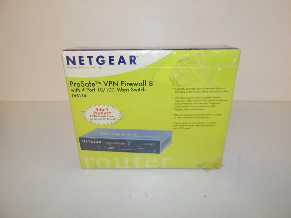 Netgear ProSafe VPN Firewall 8 Modell FVS114 Router - Neu (TOL64)