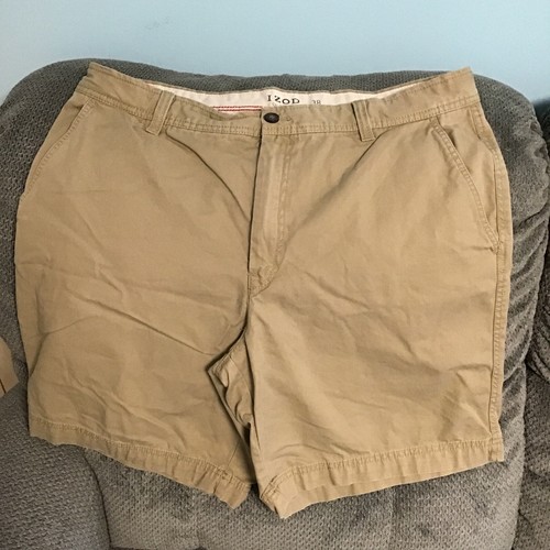 IZOD Cargo Shorts Saltwater Mens Waist 38 Tan Beige Khaki eBay