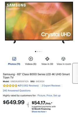 Samsung UN65TU7000 65'' Ultra HD LED Smart TV - Titan Gray