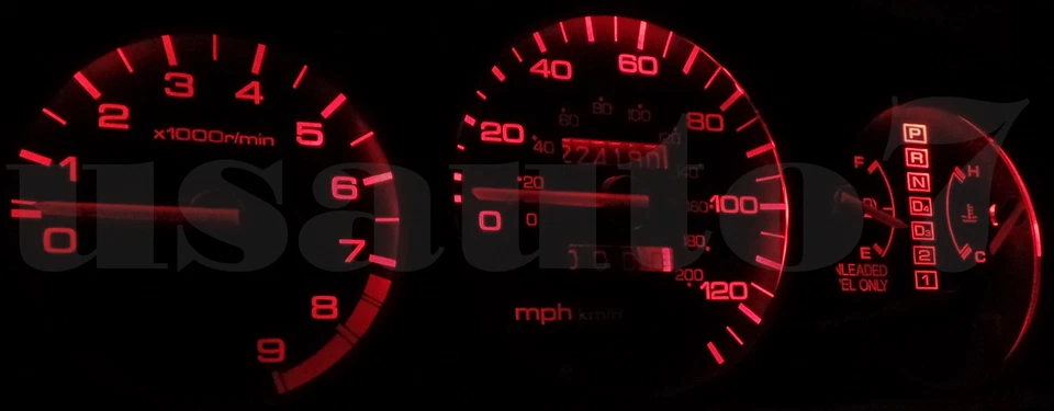 Dash Instrument Cluster Gauges RED SMD LEDS LIGHTS KIT Fits 92-95 Honda Civic EG Foto 3 de 4