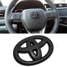 Matte Black Steering Wheel Logo Badge Cover Overlay Emblem For Toyota Decorate