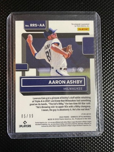 Aaron Ashby 2022 Optic Rated Rookie Blue Mojo Autograph /99 RRS-AA - Bild 2 von 2