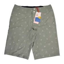 WILD RYE Freel Bike Shorts MTB Stretch Cactus Print Green Womens Size 8 NWT