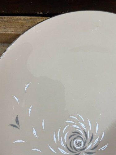 Flintridge China Dinner Plate Daybreak Tan Grey White Platinum Edge Vintage CA - Picture 6 of 8