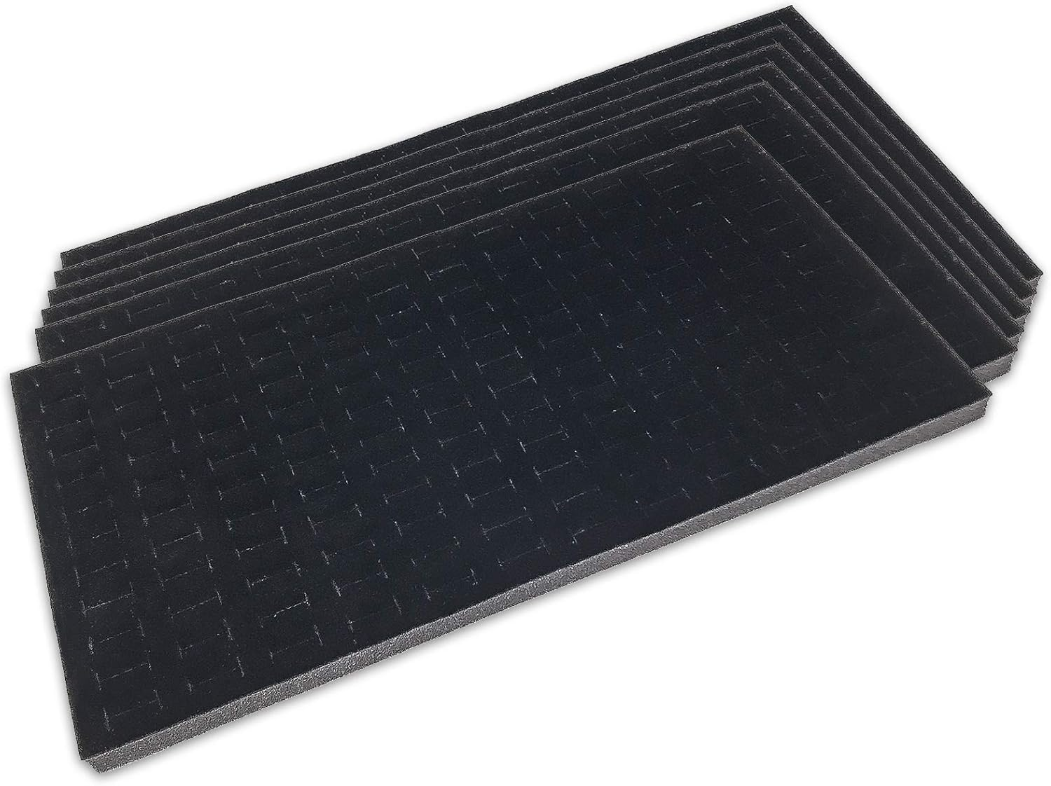 6Pcs Black Velvet Ring Foam Insert with 144 Slots for Jewelry Display & Travel