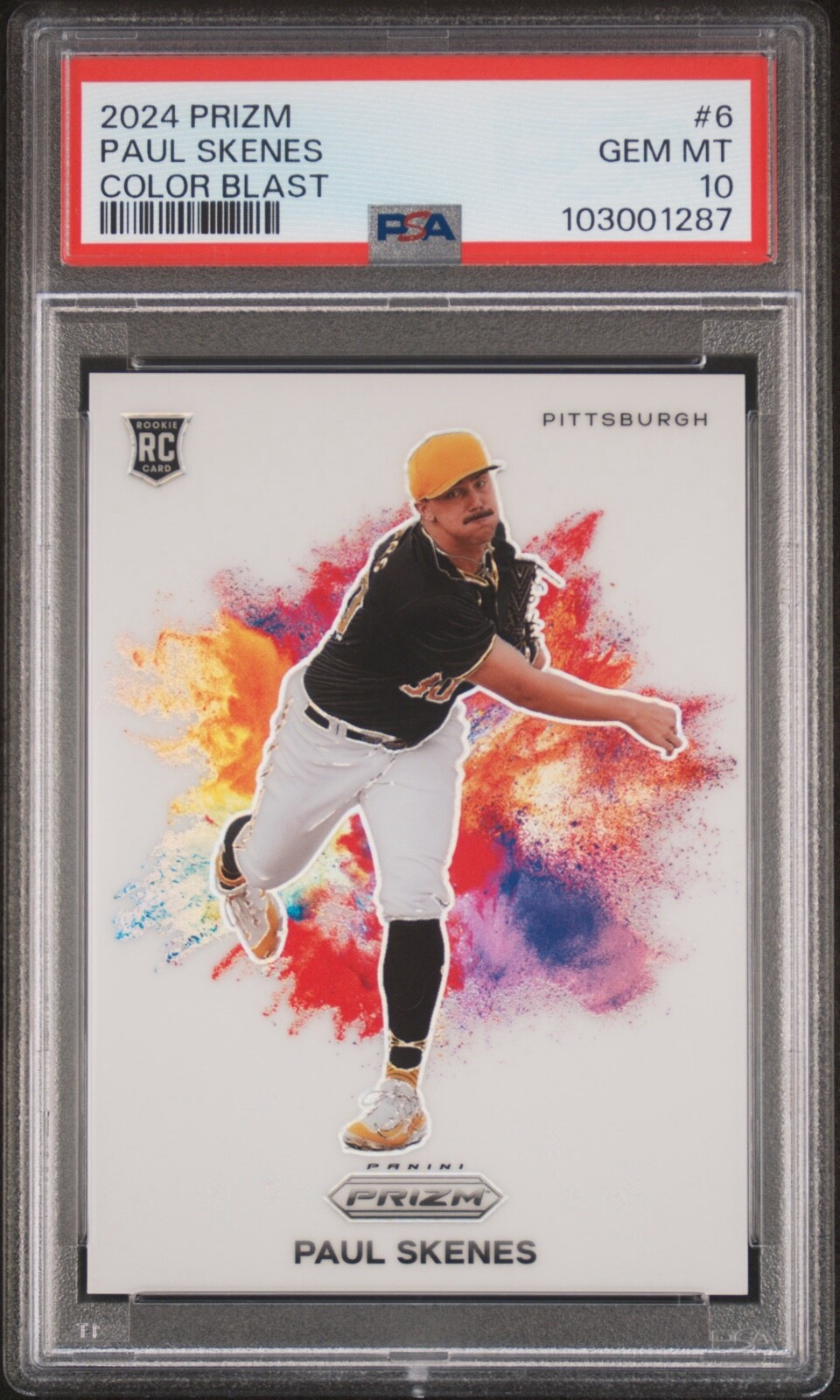 2024 Panini Prizm PAUL SKENES RC #6 Rookie COLOR BLAST Case Hit SSP PSA 10