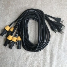 Lot Of 5 Adapter 5 ft Edison Plug To PowerCON True1 Female 14 AWG  300V SAC3FX