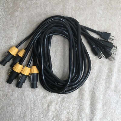 Lot Of 5 Adapter 5 ft Edison Plug To PowerCON True1 Female 14 AWG  300V SAC3FX