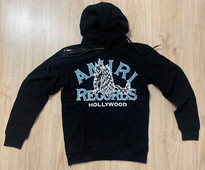 Brand new Amiri hoodie sweatshirt logo Men s Size L NWT  in black Luxury