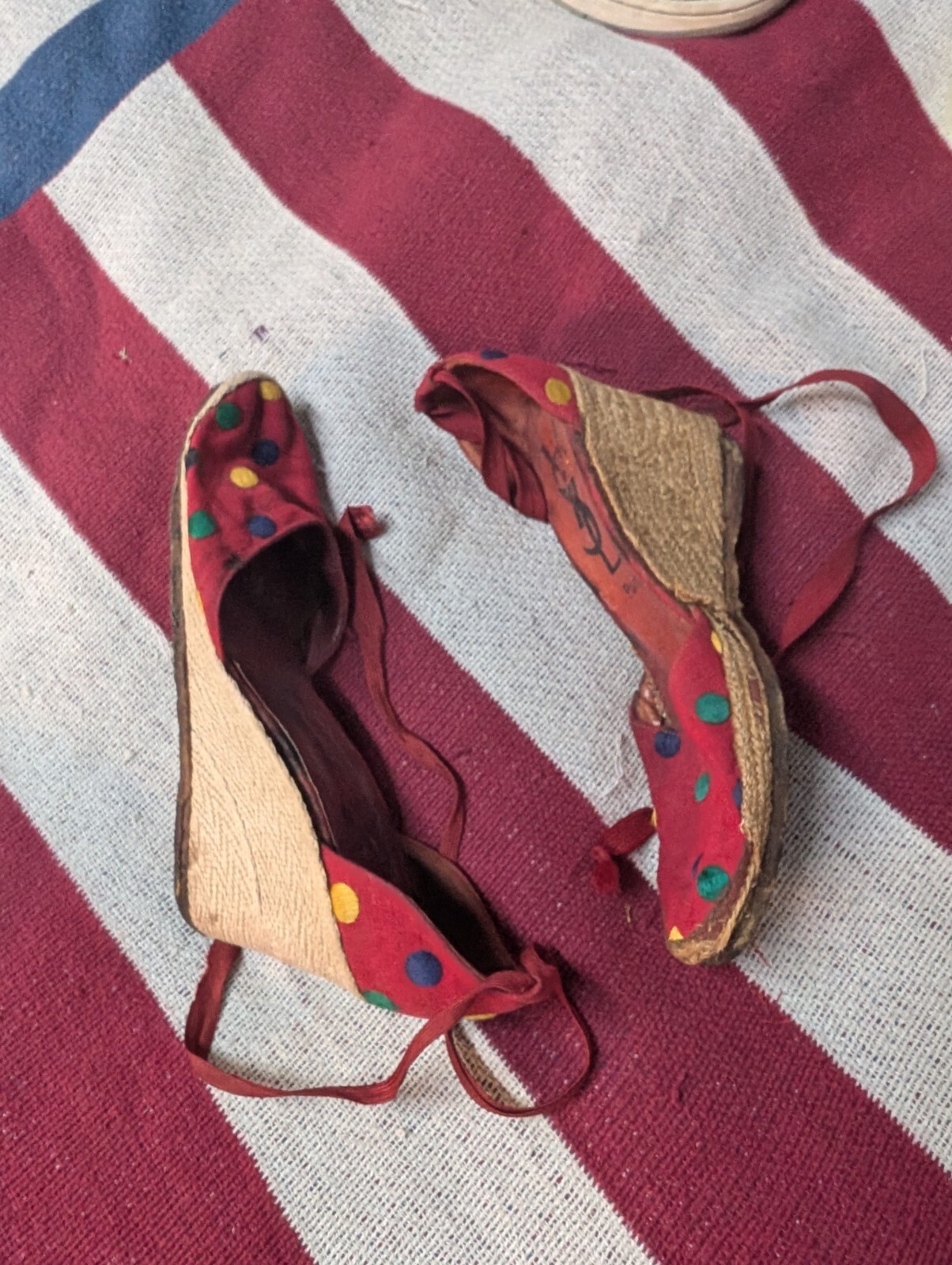 Scarpe espadrillas vintage Yves Saint Laurent YSL Paris zeppa pompa donna 9 LEGGI