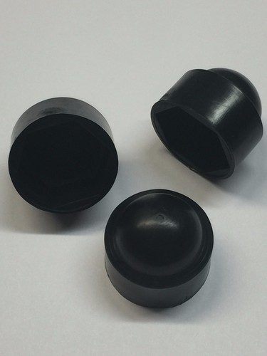 10 x M18 Black Dome Bolt Nut Protection Caps Covers Exposed Hex 27mm Spanner - Picture 3 of 3
