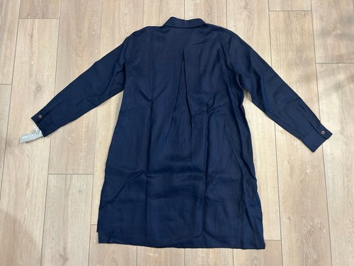 Go Seide Leinen klassischer Staubtuch/ Kleid nachtblau neu mit Etikett XL - Bild 8 von 10