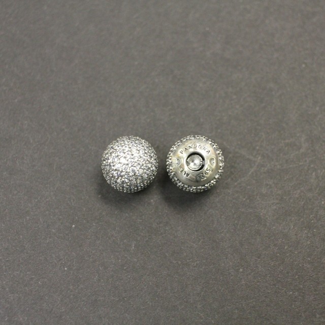 Pandora Silver and CZ Open Bangle Bracelet End Caps (1 pair) eBay