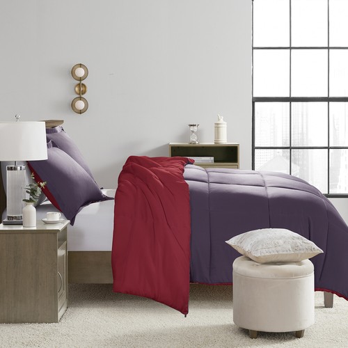 3 Pc Nymbus Reversible Down Alternative Pillow Shams & Queen King Size Comforter - Afbeelding 52 van 67