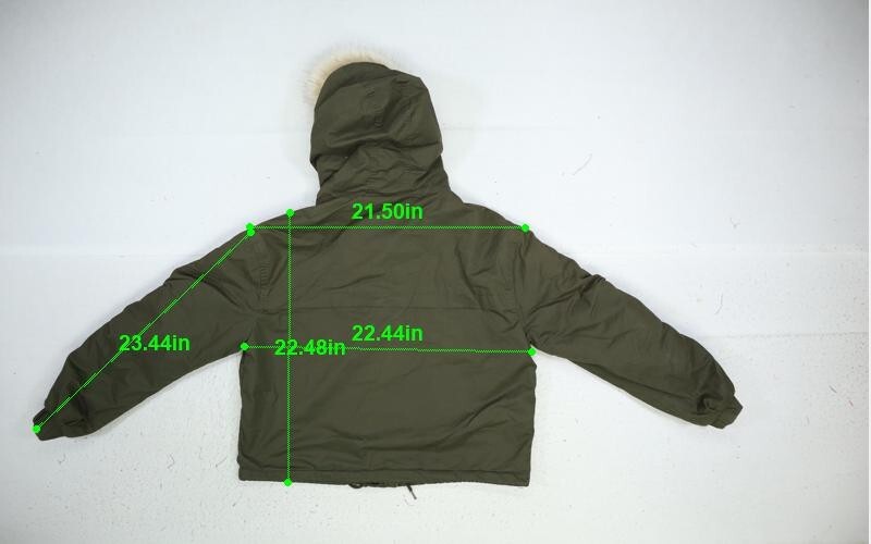 Ardene Army Green Faux Fur Hood Full Zip Jacket Fleece Lined Warm