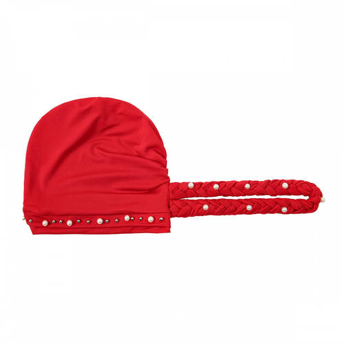 Damen Geflochten Zöpfe Perlen Stretch Turban Beanie Mütze Haar Stirnband Elastisch Kappe - Bild 5 von 17