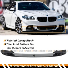 For 11-16 BMW F10 5 Series M Sport Bumper Gloss Black Front Lip Spoiler Splitter