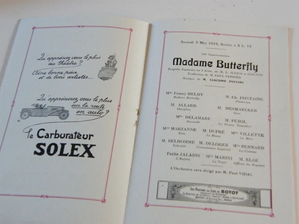 Theater National Oper Komisch 1919 Madame Butterfly Puccini Programm - Bild 3 von 3