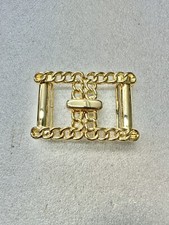 1980s VTG Golden Ladies Belt Buckle Faux Curb Link Design