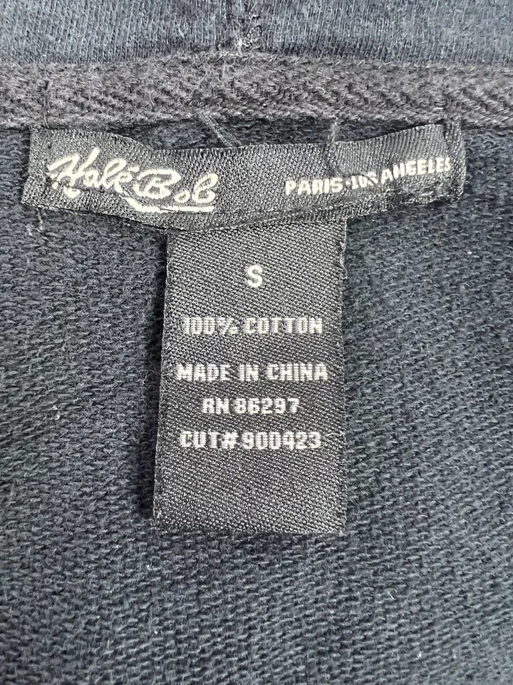Sudadera con Capucha Hale Bob Los Angeles Negra Cremallera Frontal Talla S Embellecida Foto 3 de 4