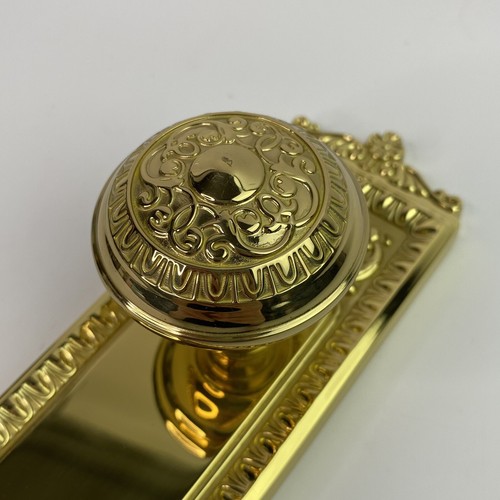Nostalgic Warehouse Egg & Dart Plate Polished Brass Door Knob - Picture 9 of 10