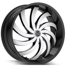 22x9.5 Strada Wheels Flame Gloss Black Machined Rims 4pcs
