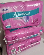 Women's Equate Assurance Overnight Underwear with Odor Guard Size XL 96 Ct