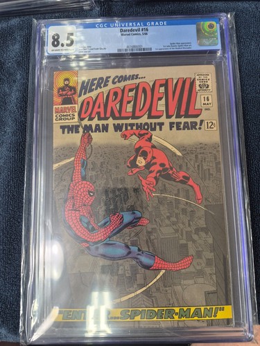 Marvel Daredevil 16 1966 CGC 8.5 OW/W 1st John Romita Spider-man