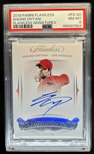 2018 Panini Flawless Shohei Ohtani Signatures Rookie Auto RC #/25 Angels PSA 8