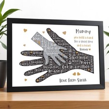 PERSONALISED Birthday Gifts for MUMMY MUM NANNY NANNA Hand on Hand Presents