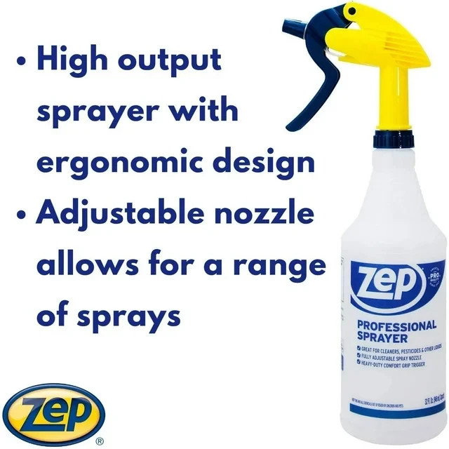 Zep Professional Sprayer Bottle Adjustable Nozzle 32 ounces