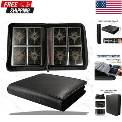Toploader Binder, Trading Card Binder Storage,128 4 Pocket Top Loader Pokemon...