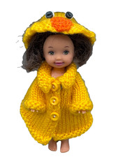 BK LOT B DRESSED BARBIE DOLL OOAK CUSTOM KELLY IN HANDMADE CROCHET DUCK OUTFIT