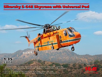 ICM 53059 - 1:35 Sikorsky S-64E Skycrane with Universal Pod - Neu