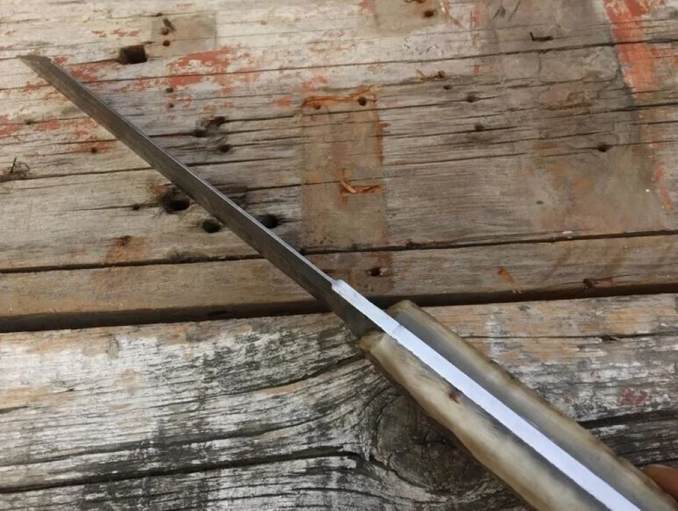 Handmade Damascus Steel Viking Seax Knife For Hunting Camping & Outdoor - Image 4 of 4