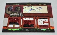 2006 Topps Triple Threads Vernon Davis Rookie Tri-Color Patch Auto /18 $RARE$ SF
