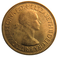 1953 Queen Elizabeth II Halfpenny Coin In High Grade - Great Britain