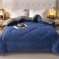 Heavy Sherpa Winter Comforter 5.5LB 8.8LB Soft Bed Blanket No Duvet Cover Needed