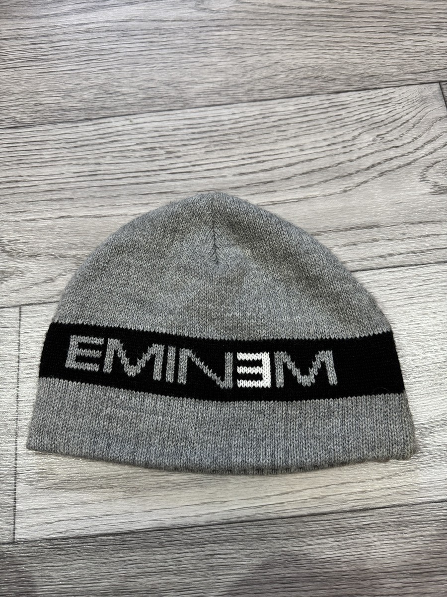 Vintage 2002 Y2K Eminem Bio Domes Beanie Gray Hat Cap Made in USA