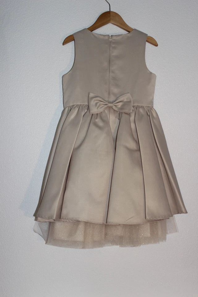 Rare Editions Size 6 Formal Party Dress Beige Pink Applique Embroidery Tulle - Image 4 of 4