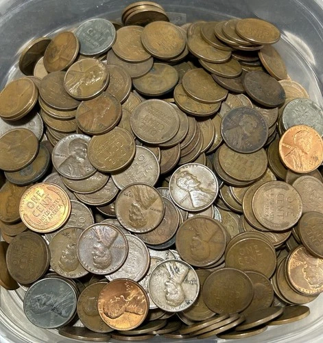 1909-1958 Lincoln Wheat Cent Penny 500ct Bulk Lot PDS Mint Marks