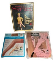 Lot of 3 Vtg 60s Stockings NOS Mojud Supp-Hose Boxed Gaymode Truly Fine Seamless