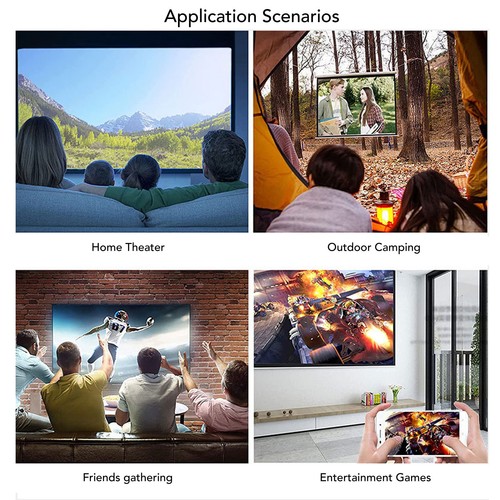 UK Plug 100-240V Small Projector HD 1080P Portable Outdoor Movie Projector GDM - Picture 12 of 12