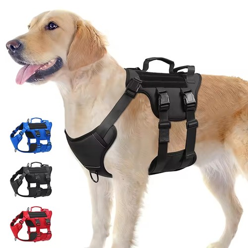 Tactical Service Dog Harness No-pull Durable Nylon Military Working Vest