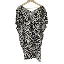 Old Navy Women's Animal Print Kaftan Tie Waist Swim Cover Up Size M