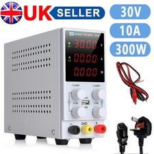 Adjustable DC Bench Power Supply 30V/10A Digital LED Precision Lab Variable UK