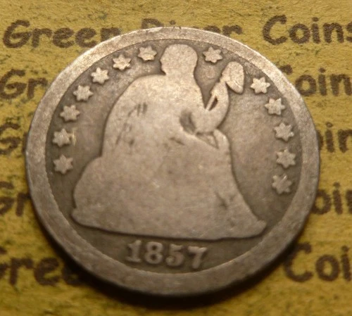 1857  Seated Liberty  Dime Coin 1837-1891 #M20   Coin