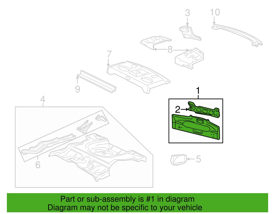 1995-2005 PAINEL TRASEIRO GENUÍNO PONTIAC SUNFIRE, NOVA PEÇA DO FABRICANTE, P/N 22582362 - Imagem 3 de 4